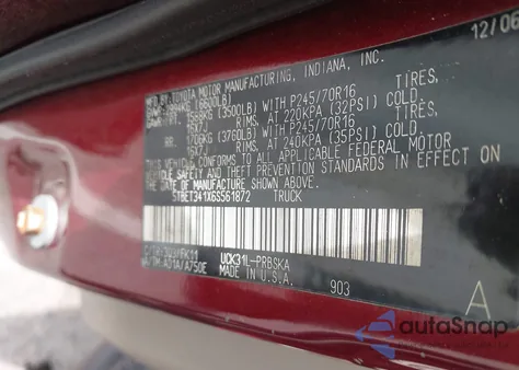 2006 Toyota Tundra Sr5 V8 из США, поврежденный, VIN 5TBET341X6S561872